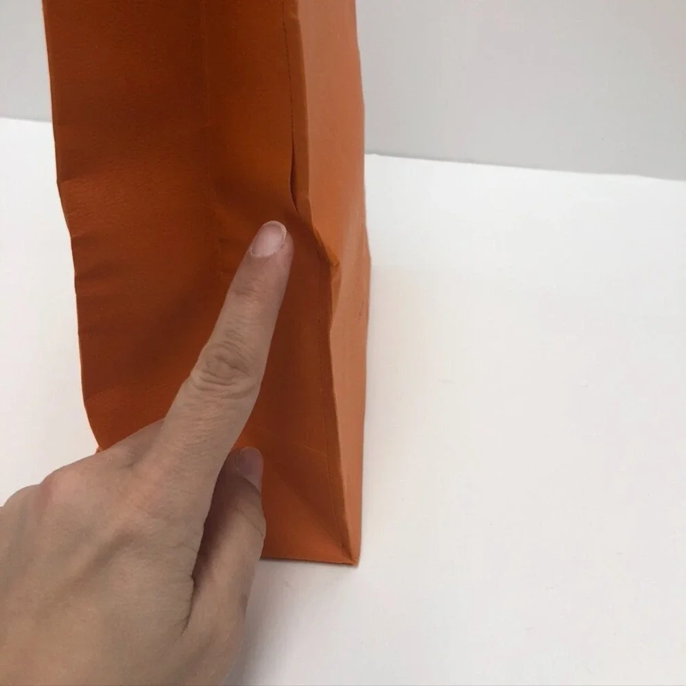 Hermes Authentic Orange Gift Paper Shopping Bag‎ Medium Fold Top 10.5x16.25x4